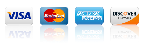 We accept visa, mastercard, amex and discover